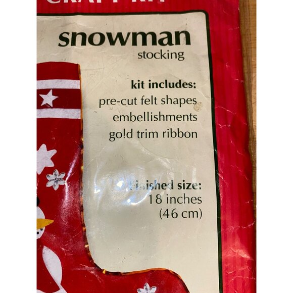 Christmas-House Crafts Snowman Stocking Felt Craft Kit With Pre-Cut Shapes - Picture 2 of 7